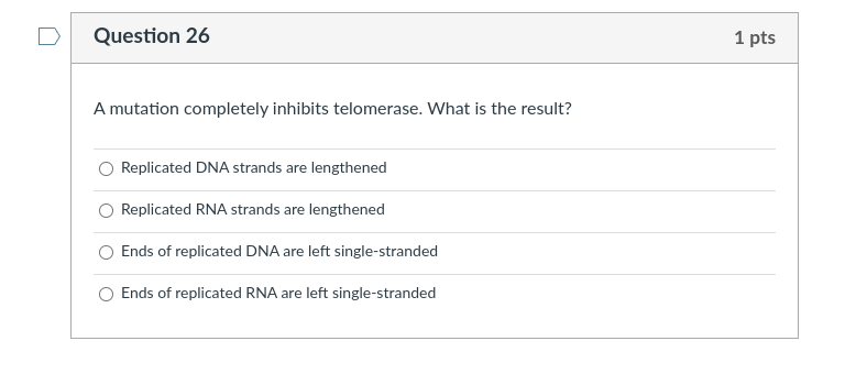 Solved Question 26 1 pts A mutation completely inhibits | Chegg.com