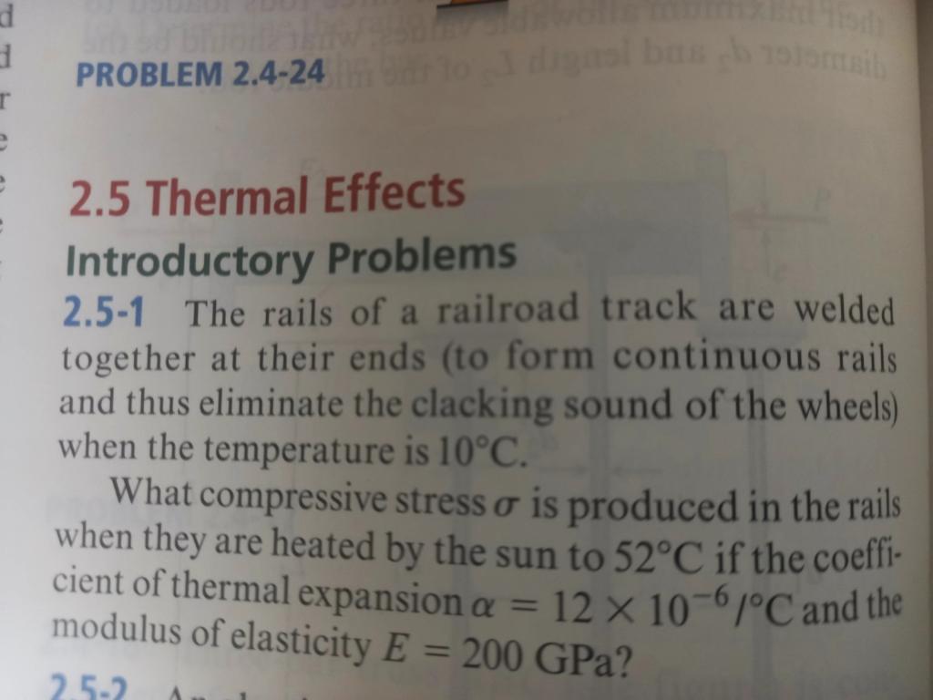 Solved D PROBLEM 2.4-24 T E 2.5 Thermal Effects Introductory | Chegg.com