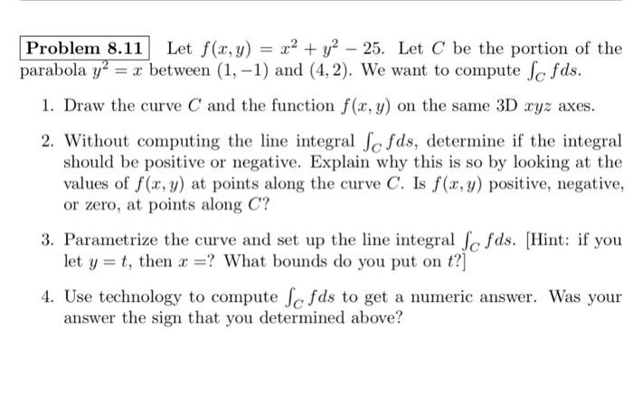 Solved This is a line integral problem. I just need part 2 | Chegg.com