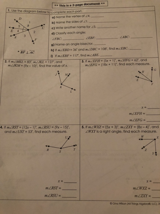 Solved * This is a 2-page document!* 1. Use the diagram | Chegg.com