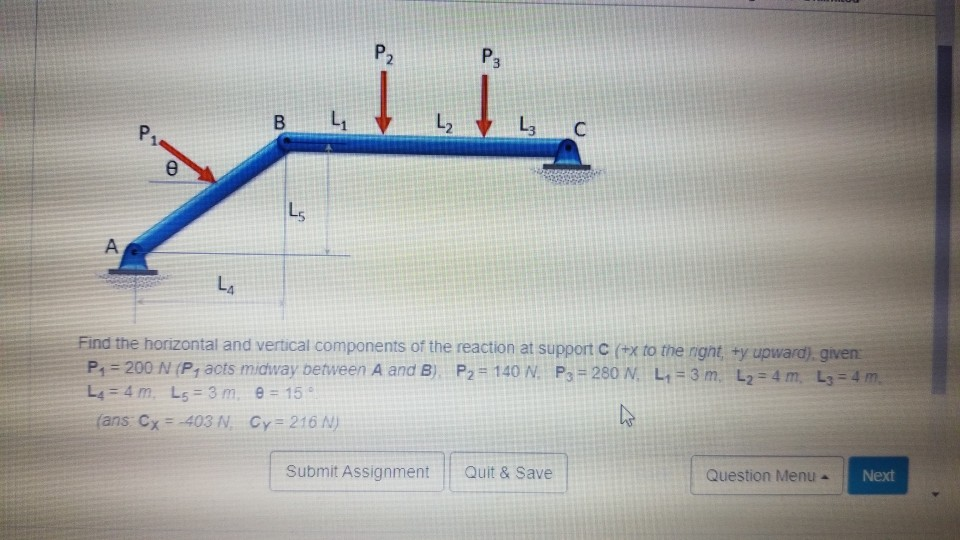 Solved Find the horizontal and vertical components of the | Chegg.com