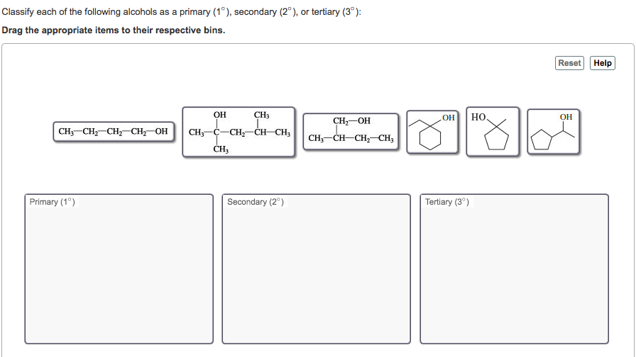 Solved Classify each of the following alcohols as a primary