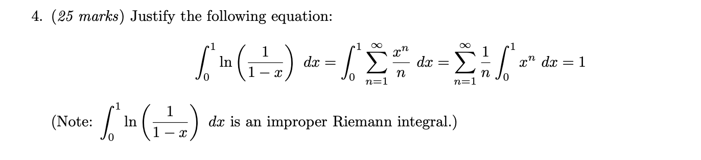 Solved 4. (25 marks) Justify the following equation: | Chegg.com