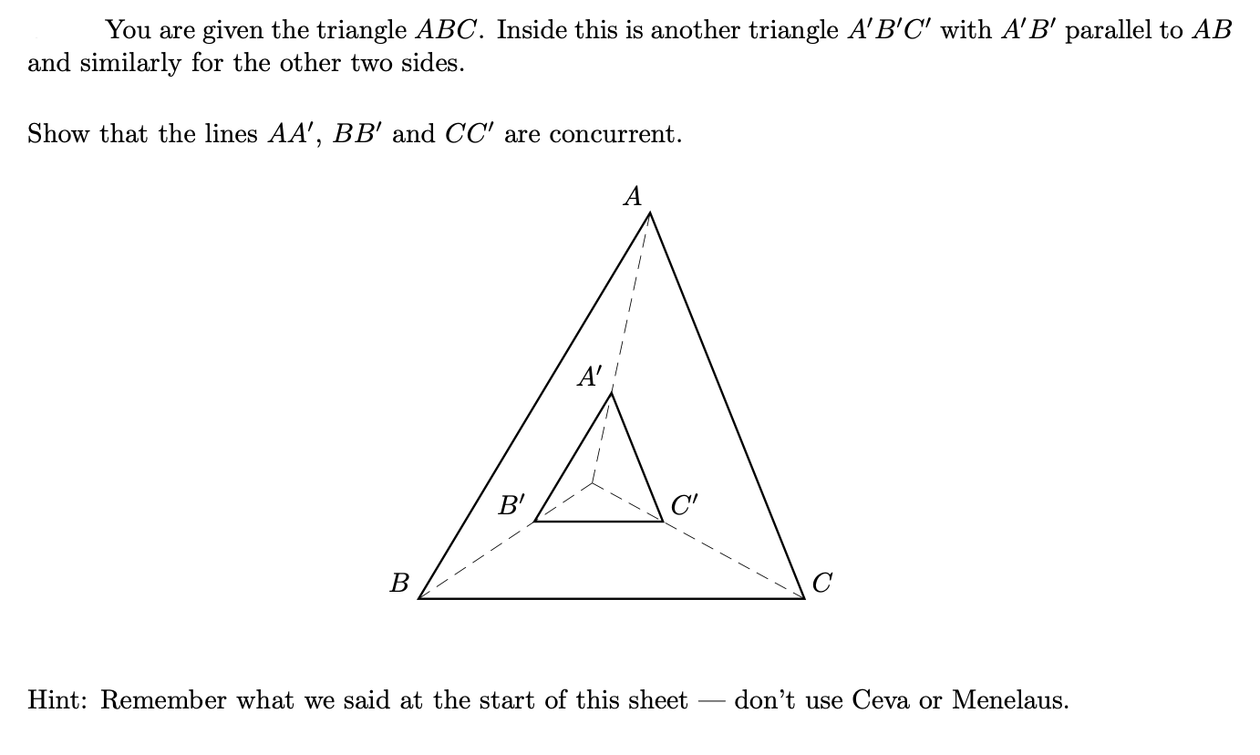 Solved You are given the triangle ABC. Inside this is | Chegg.com