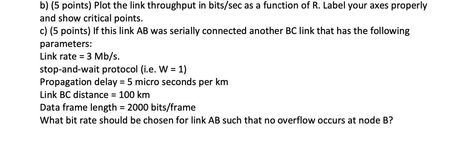 Assume a point-to-point link between nodes A and B as | Chegg.com