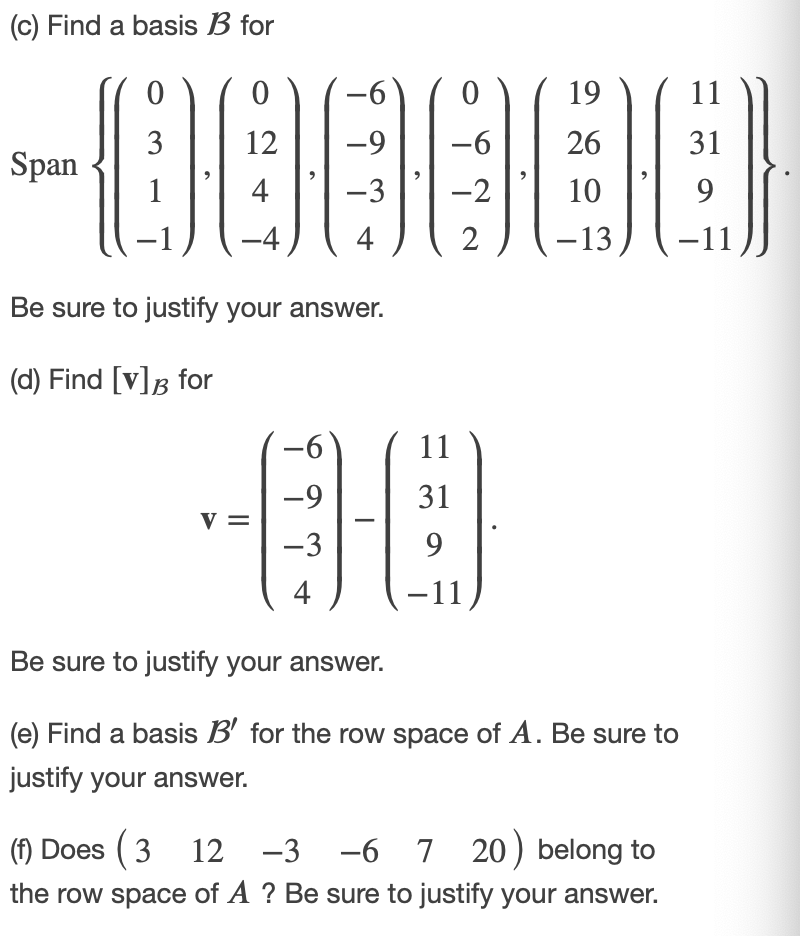 Solved The matrix A = 10 0 _ 3 12 11 4 1-1 -4 -6 -9 -3 4 0 | Chegg.com