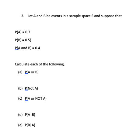 Solved 3. Let A and B be events in a sample space and | Chegg.com