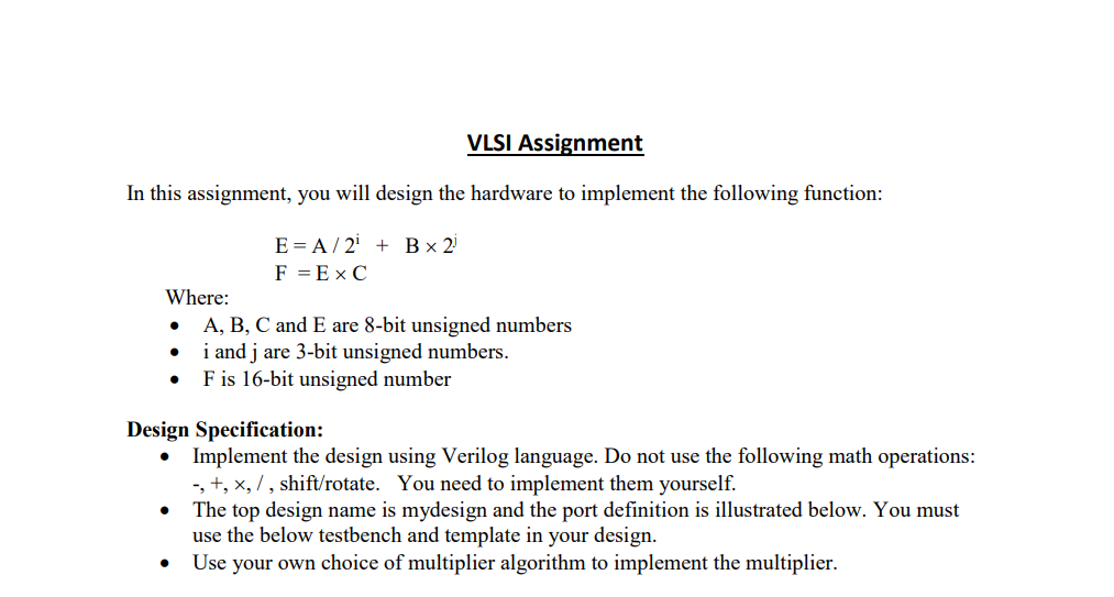 Solved I Want A Verilog Code To Design The Hardware To | Chegg.com