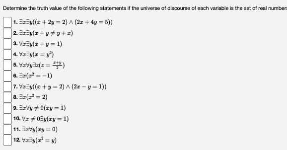 Solved (1 = R + 3)E (= = z) Determine the truth value of the | Chegg.com