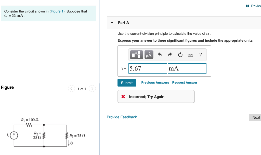 Solved A Revie Consider the circuit shown in (Figure 1). | Chegg.com