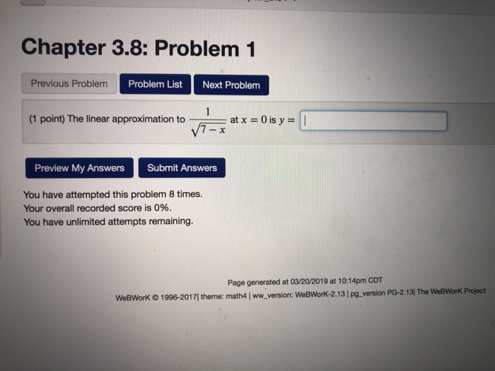 Solved Chapter 3.8: Problem 1 Previous Problemm Problem List | Chegg.com