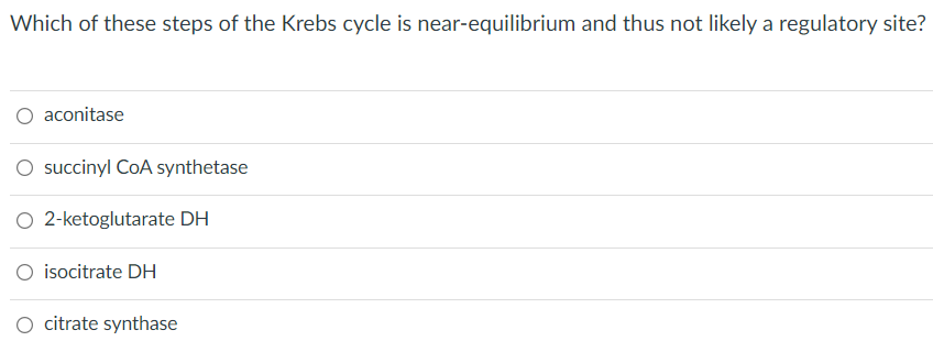 Solved Which Of These Steps Of The Krebs Cycle Is | Chegg.com