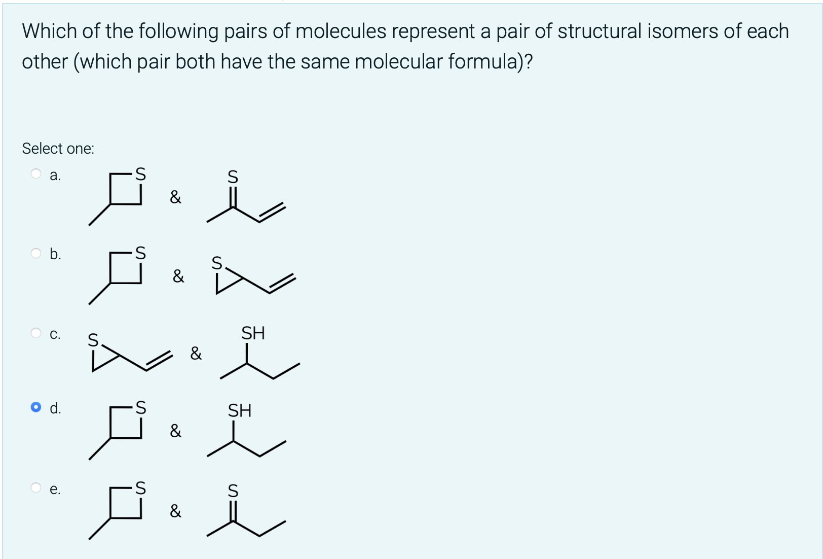 Solved Which of the following pairs of molecules represent a | Chegg.com