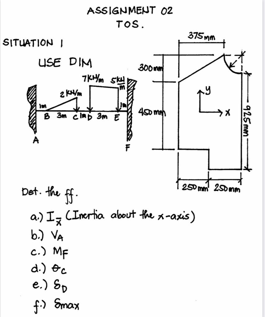 Assignment 02 Tos 375mm Situation 1 Use Dim 300 Mm 7 Chegg Com