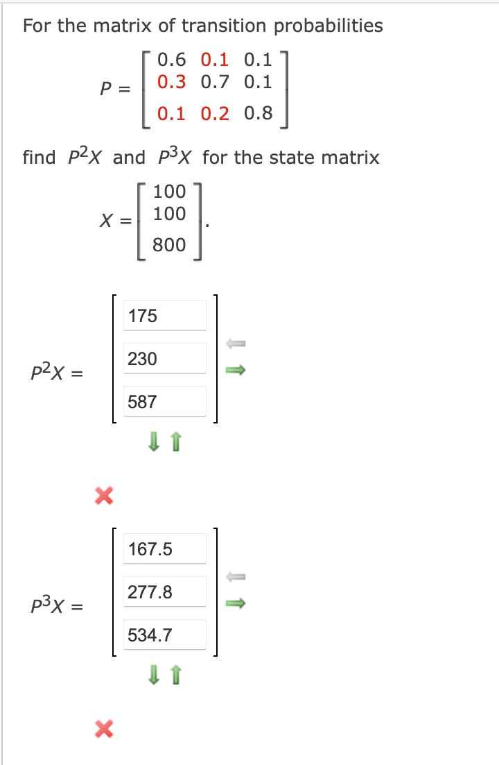 Solved For the matrix of transition probabilities 0.6 0.1 | Chegg.com
