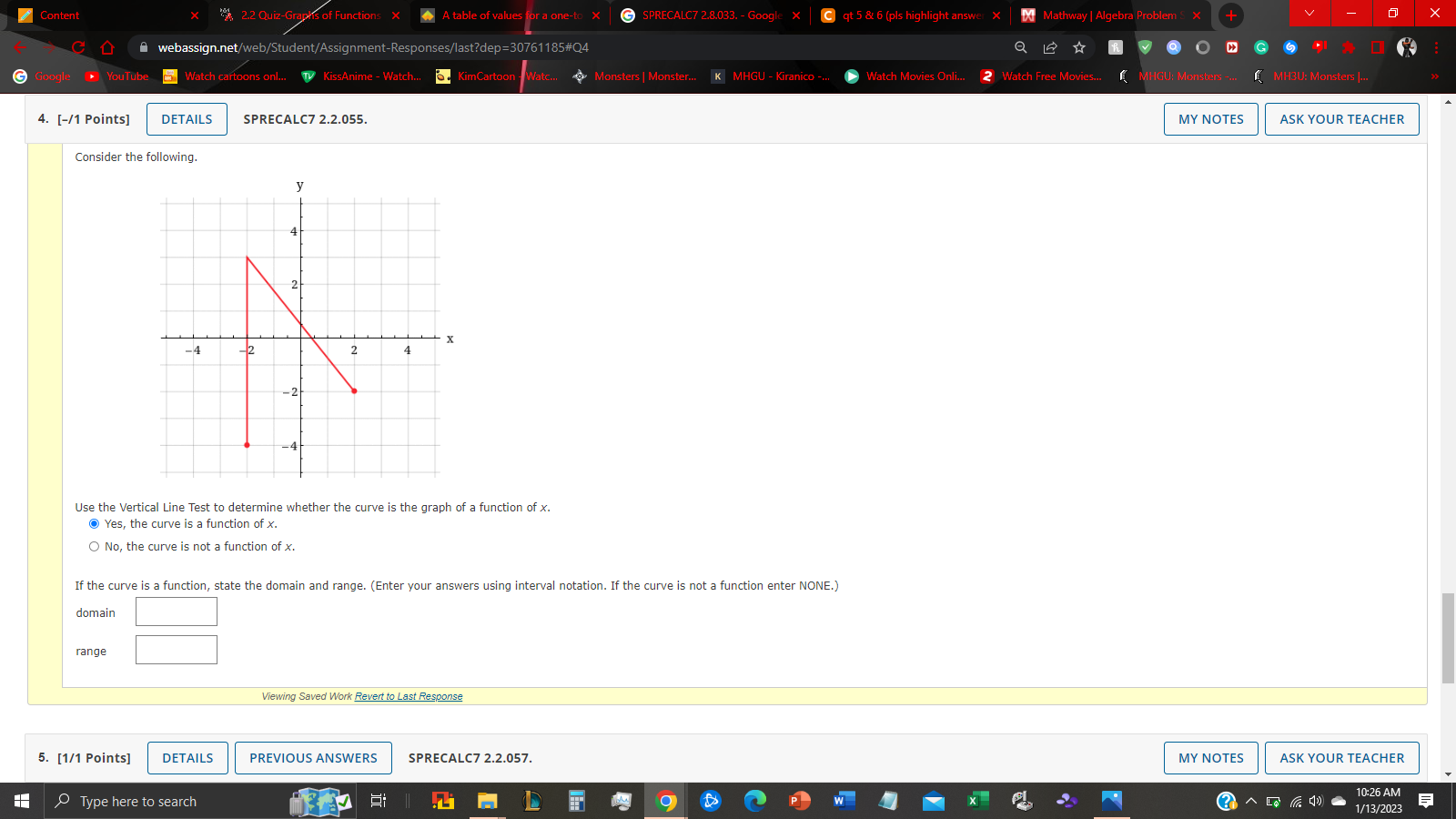 Solved Consider The Following Use The Vertical Line Test To Chegg Com