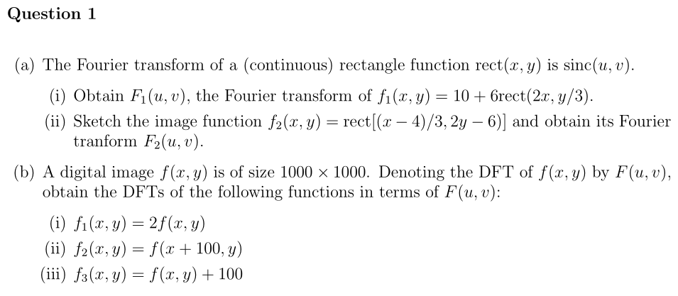 Question (a) The Fourier transform of a (continuous) | Chegg.com