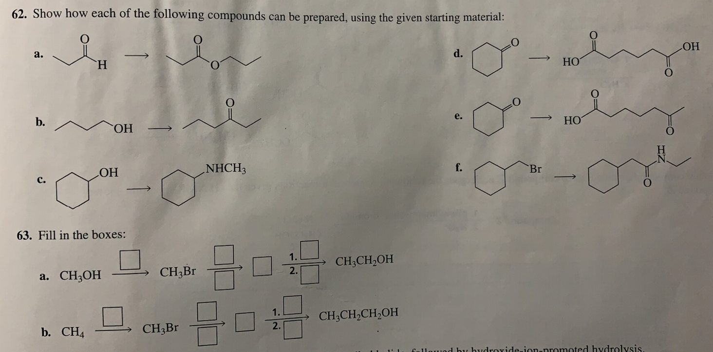 Solved 62 Show How Each Of The Following Compounds Can B Chegg Com