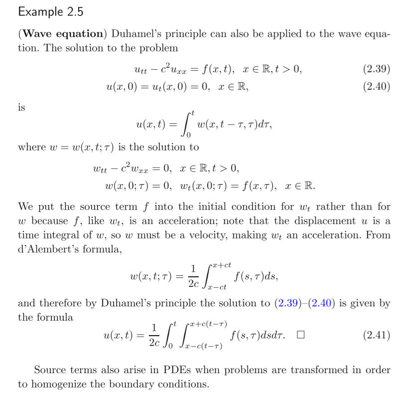 Solved 1. Use Duhamel's principle as formulated for the wave