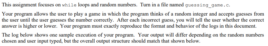 Solved This assignment focuses on while loops and random | Chegg.com
