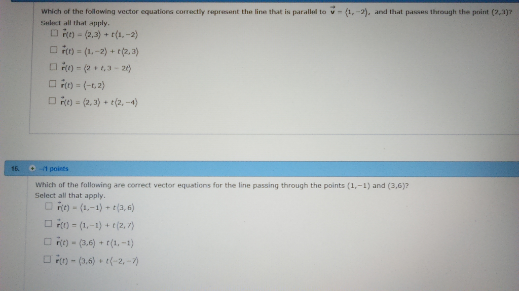Solved which of the following vector equations correctly | Chegg.com