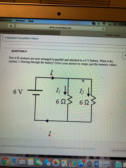 Solved Two 6 ohms resistors are now arranged in parallel and