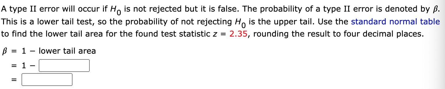 Solved A type II error will occur if Ho is not rejected but | Chegg.com