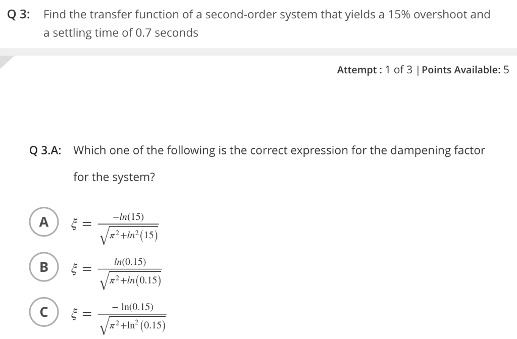 Solved Q 3: Find the transfer function of a second-order | Chegg.com
