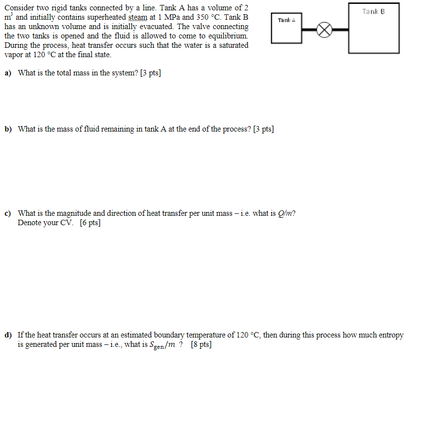 Solved Tank B Tank Consider Two Rigid Tanks Connected By A | Chegg.com