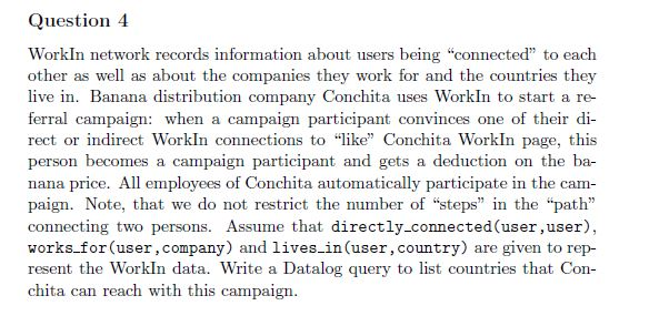 Question 4 Work In network records information about users being connected to each other as well as about the companies the