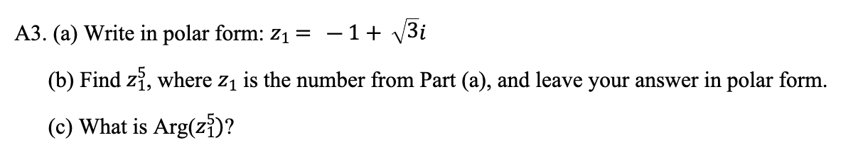 z =- 1 i √ 3 in polar form