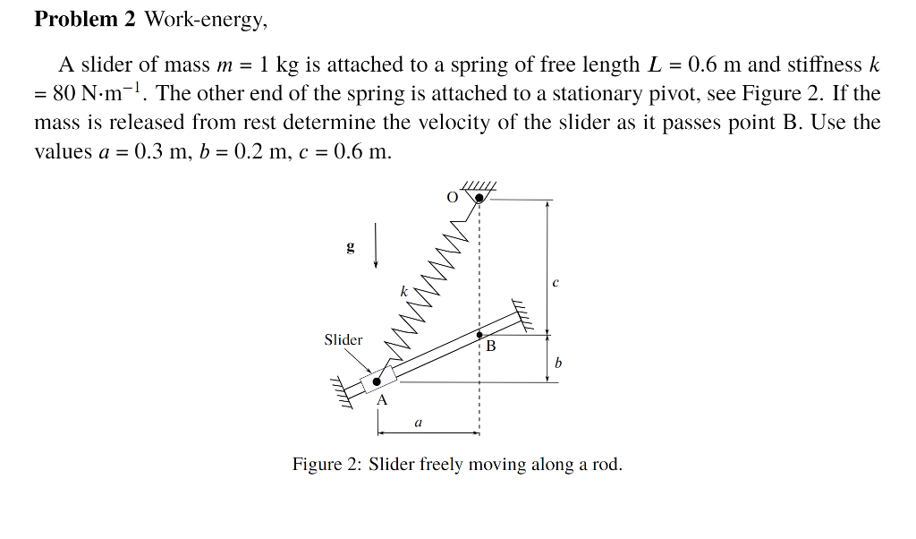 Solved Problem 2 Work-energy, A slider of mass m=1 kg is | Chegg.com