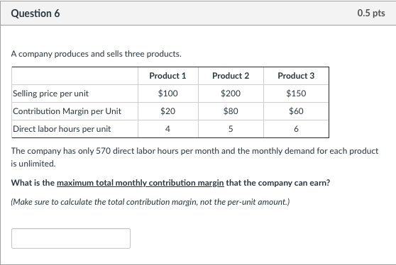 Solved A Company Produces And Sells Three Products. The | Chegg.com