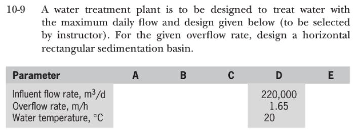 Solved 10-9 A water treatment plant is to be designed to | Chegg.com