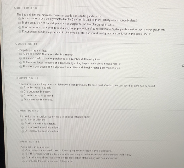 Solved QUESTION 10 The basic difference between consumer | Chegg.com