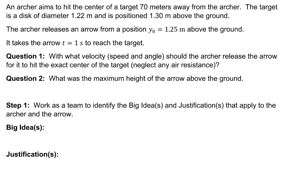 Solved An archer aims to hit the center of a target 70