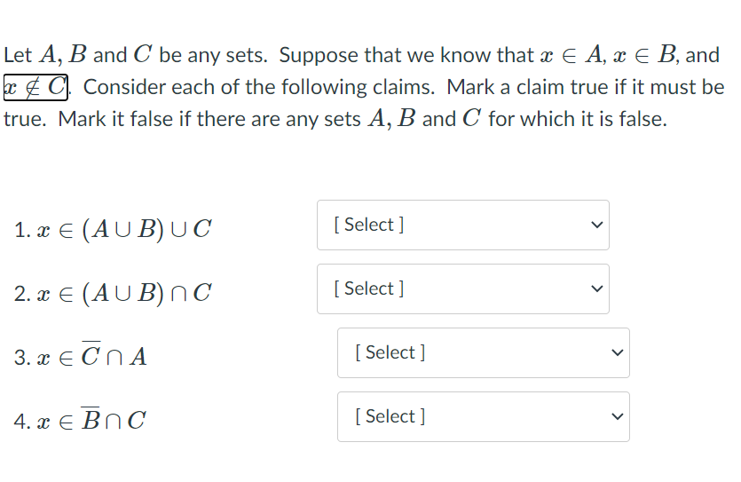 Solved Let A, B And C Be Any Sets. Suppose That We Know That | Chegg.com