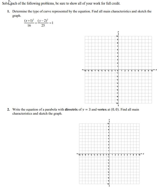 Solved Solv each of the following problems, be sure to show | Chegg.com