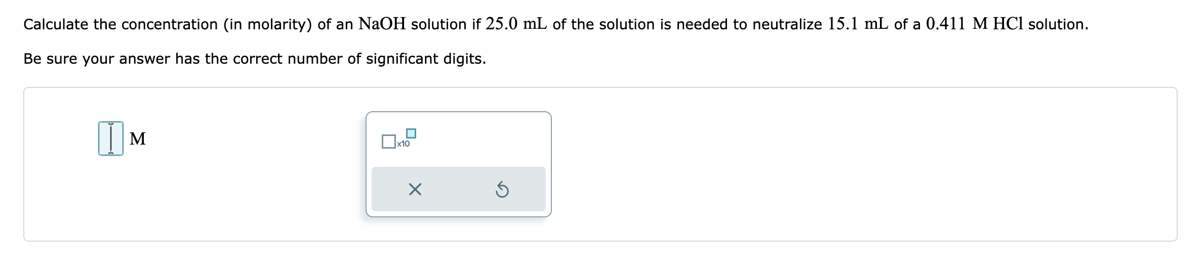 Solved Calculate the concentration (in molarity) of an NaOH | Chegg.com