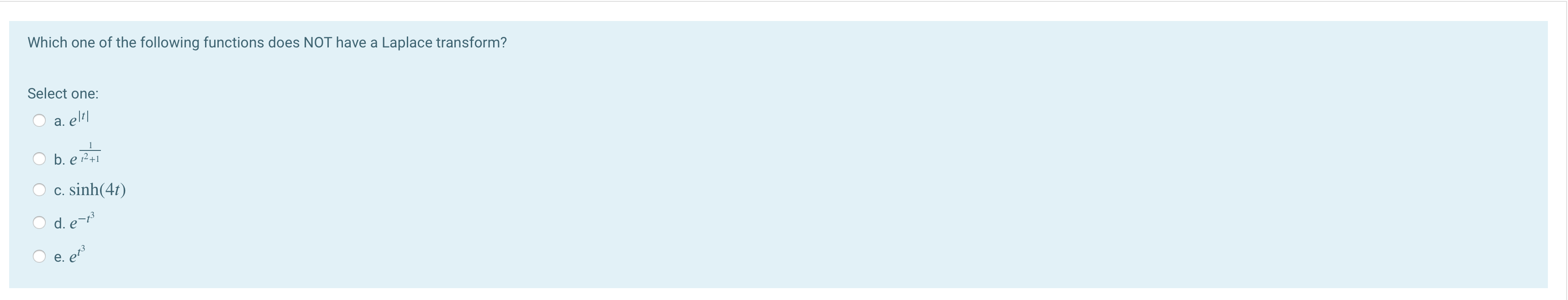 Solved Which one of the following functions does NOT have a | Chegg.com
