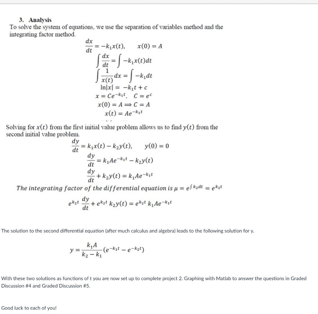 3. Analysis To solve the system of equations, we use | Chegg.com