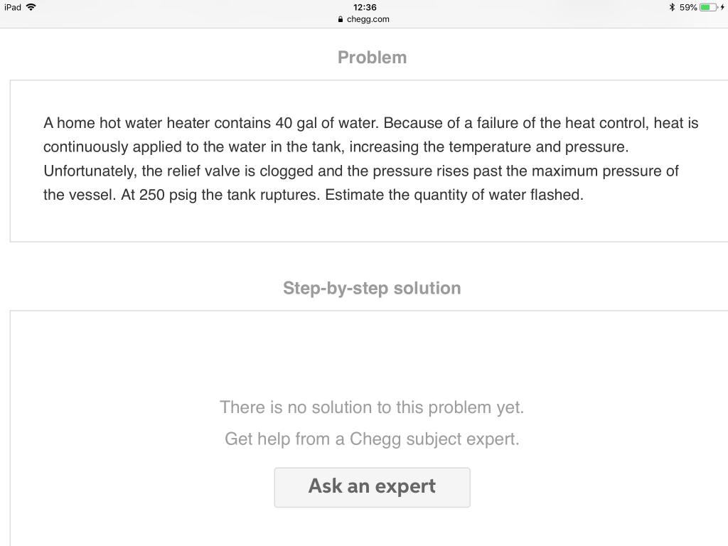 Solved iPad 1236 Problem A home hot water heater
