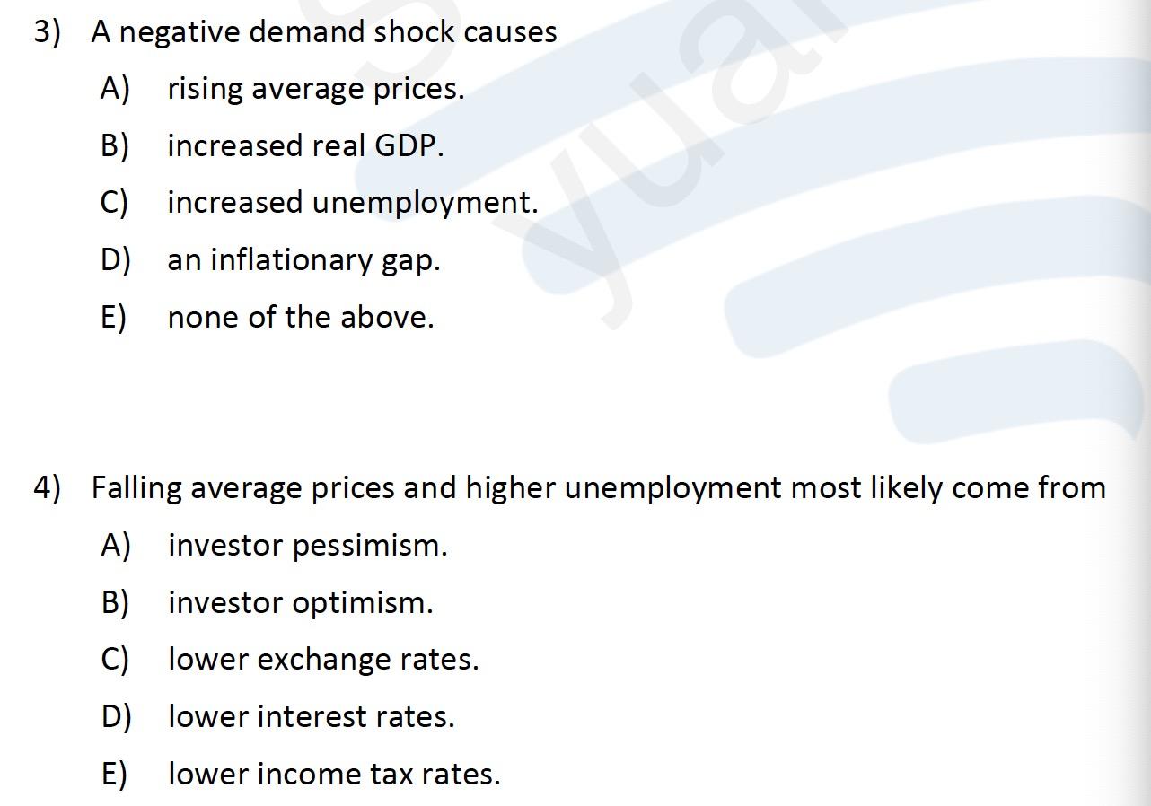 Solved 1) The most volatile component of aggregate demand is