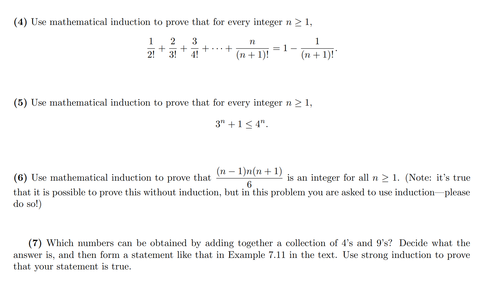 Solved (4) Use Mathematical Induction To Prove That For | Chegg.com