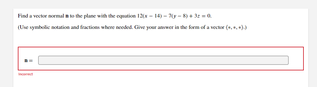 Solved Find a vector normal n to the plane with the equation | Chegg.com