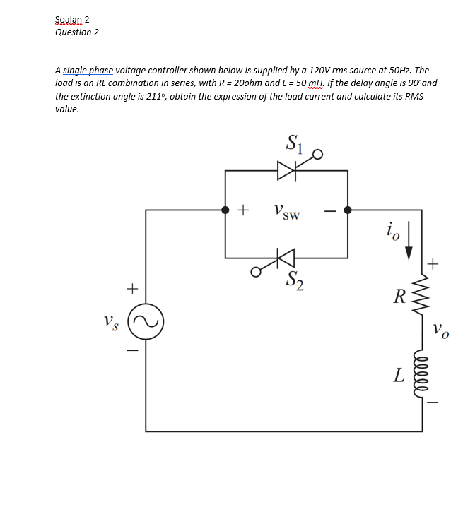 Solved Soalan 2 Question 2 WA A single phase voltage | Chegg.com
