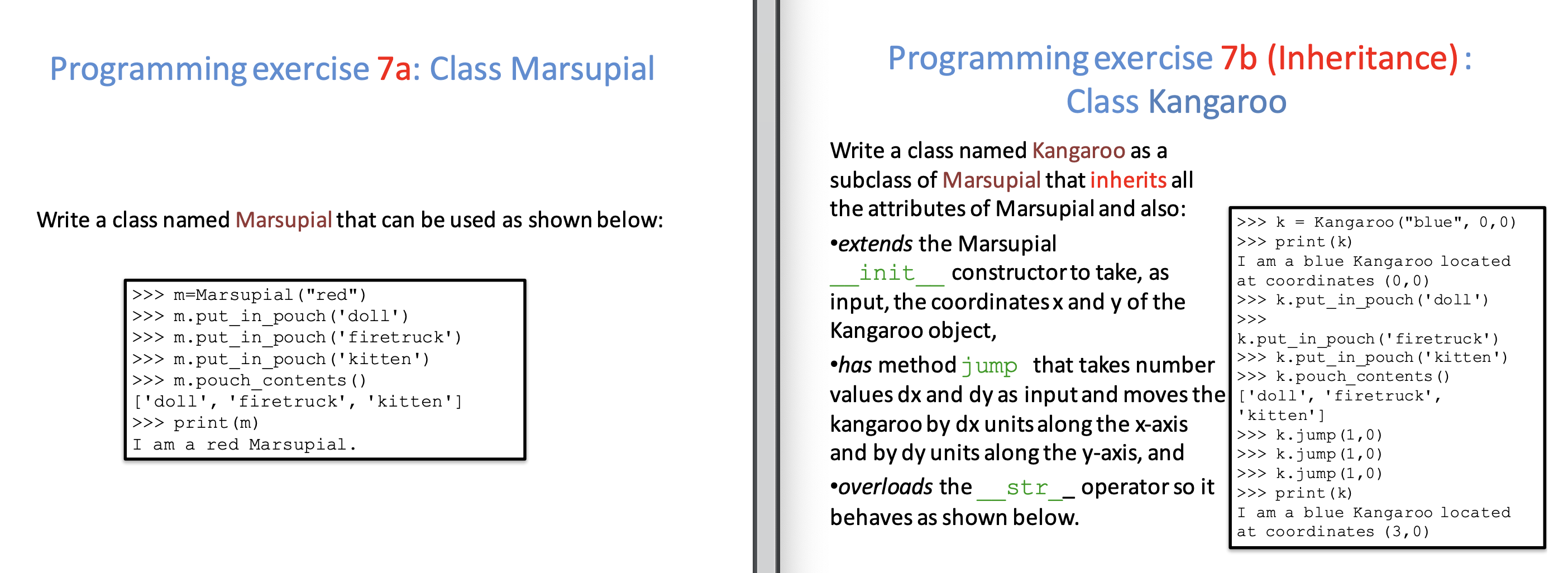 Solved Programming Exercise 7b (Inheritance):Class | Chegg.com