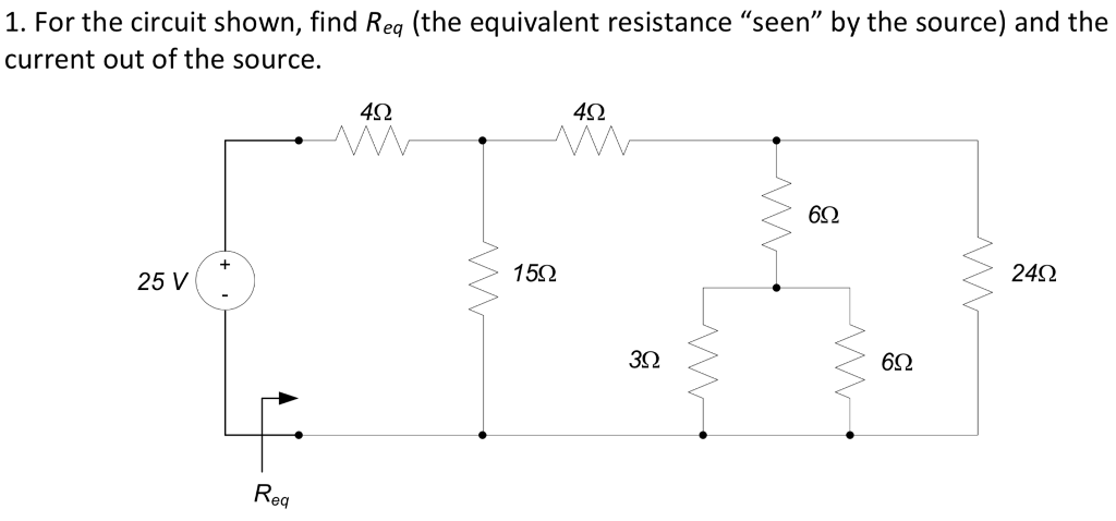 Solved 1. For the circuit shown, find Req (the equivalent | Chegg.com