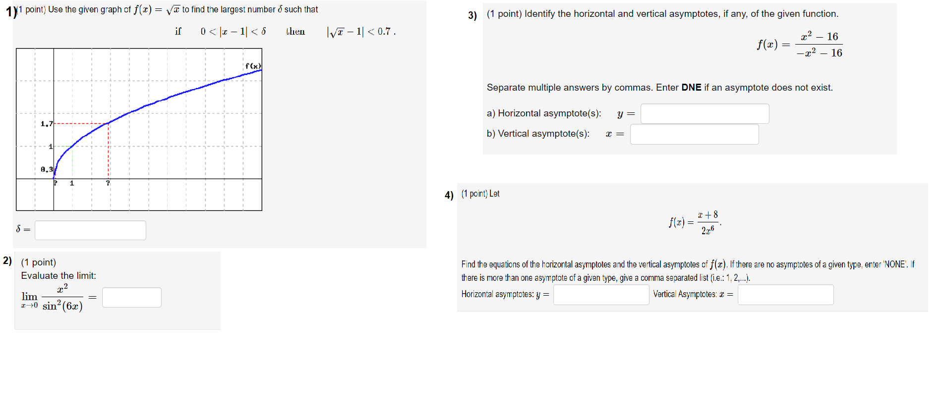 Solved 1y1 Point Use The Given Graph Of F Vo To Find Chegg Com