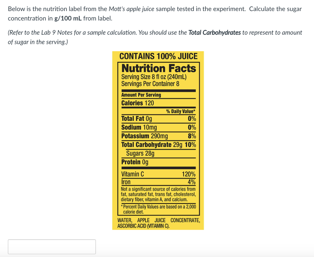 Solved Below Is The Nutrition Label